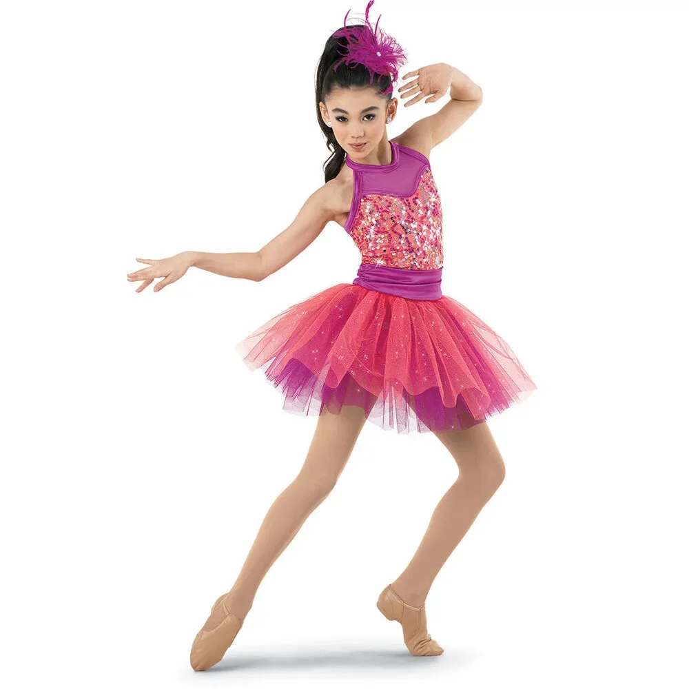 Pre-Owned Dance Costume Weissman 9603 Small Child Pink Jazz